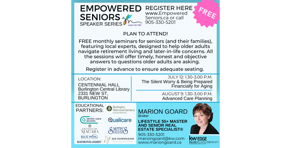 Empowered Seniors Speaker Series with Marion Goard - Lifestyle55+ MASTER REALTOR